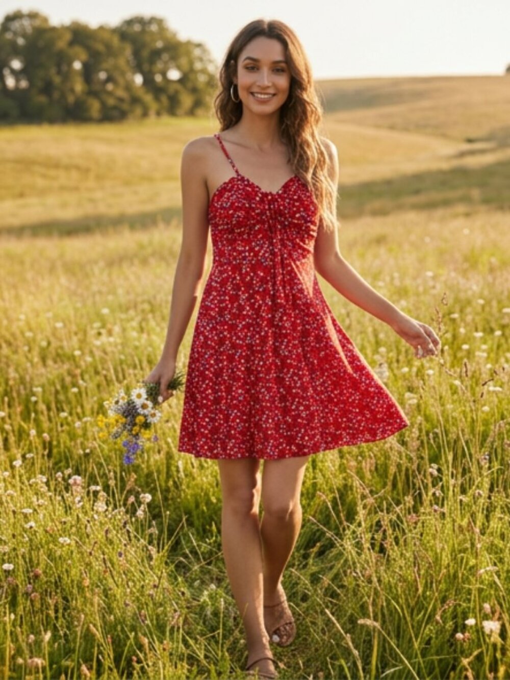 Red and Blue Summer Dress